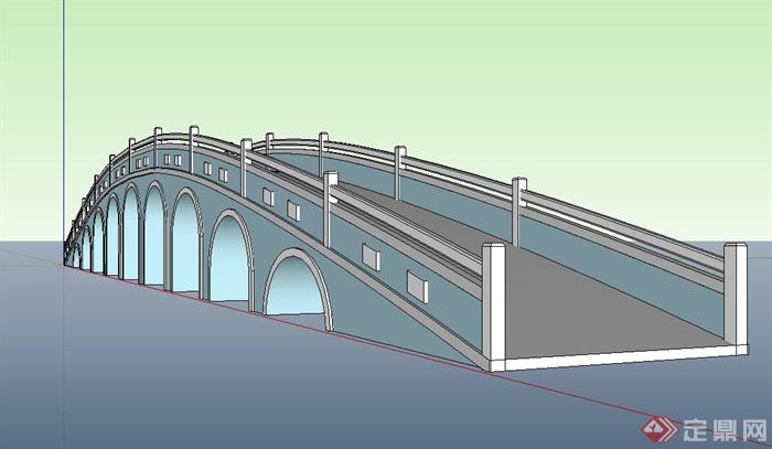 某现代园桥设计su模型(2)