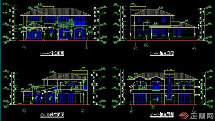 现代二层小别墅建筑设计施工图(1)