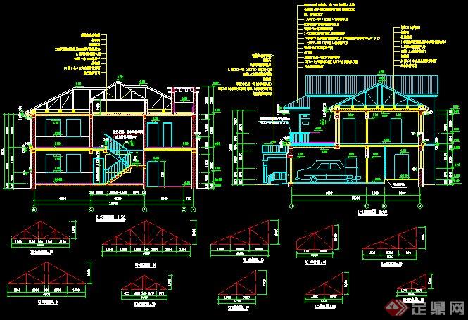 欧式二层别墅建筑设计施工图(3)