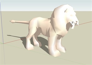 狮子雕塑设计SU(草图大师)模型