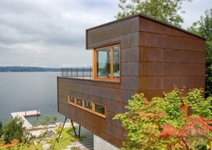 现代某湖边别墅建筑设计JPG实景图
