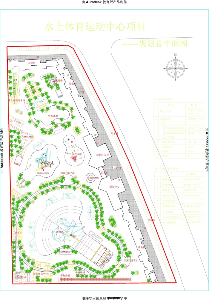 水上体育运动中心绿化规划设计CAD图1