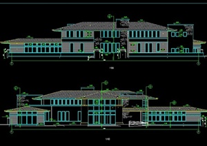 某会所建筑设计CAD平立面施工图