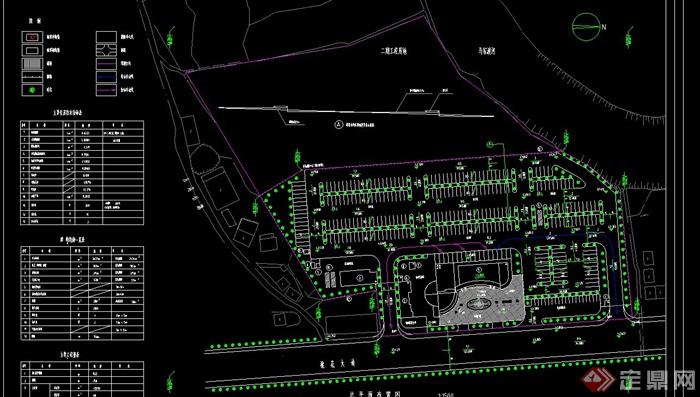 现代某多层汽车站建筑设计CAD方案图(总图)(3)