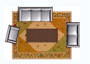 七套室内客厅沙发桌椅设计平时的效果图