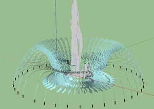 园林景观喷泉水花SU(草图大师)模型