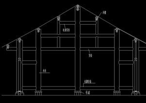 穿斗木民房建筑设计CAD结构图