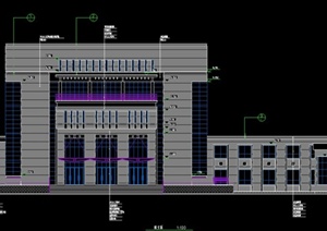 某现代影剧院建筑方案设计CAD施工图