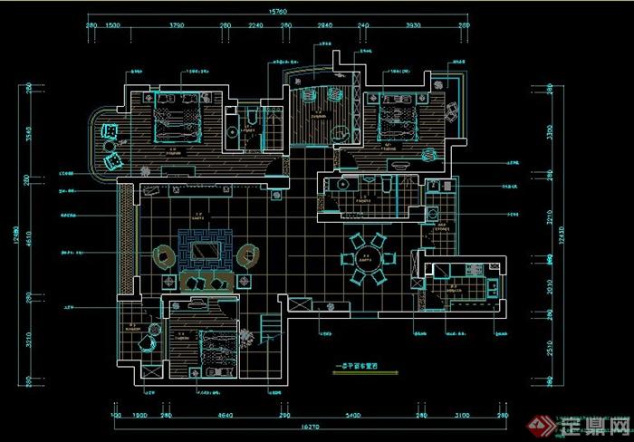 某地二层复式住宅室内设计方案图(1)