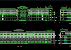 某四层联排大型商场建筑设计CAD全套图
