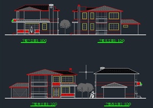 某两层简欧风格别墅建筑设计CAD方案图
