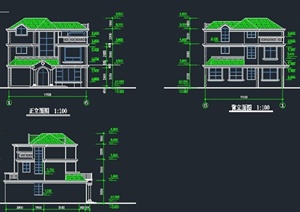 某欧式两层别墅建筑设计CAD方案图
