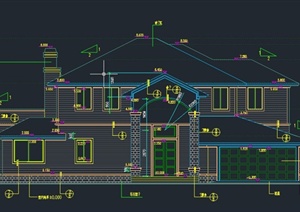 某两层阁楼式别墅建筑设计CAD施工图