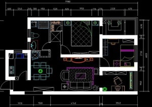 某水吧、西餐厅、住宅空间室内设计CAD施工图