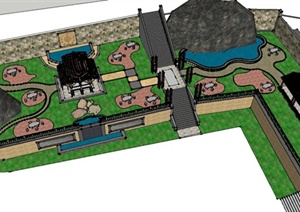 某公园入口景观规划设计SU(草图大师)模型
