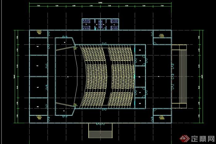 某两层报告厅建筑设计CAD平面图(1)