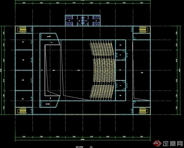 某两层报告厅建筑设计CAD平面图(2)