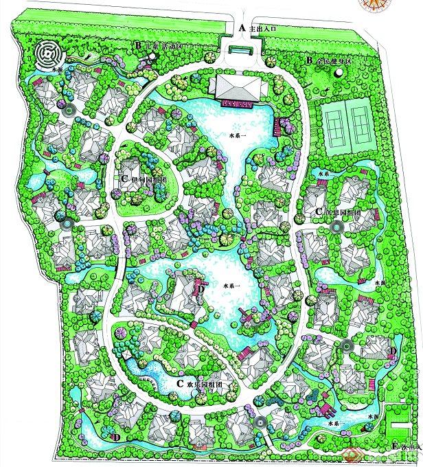 某地红枫半岛花园景观规划设计JPG方案图(1)