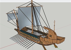 交通工具帆船设计SU(草图大师)模型