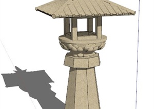 中式风格庭院灯景灯SU(草图大师)模型