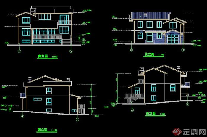 某三层单体别墅建筑设计施工图(1)