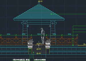 园林景观节点方亭设计CAD施工图