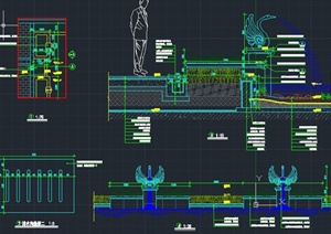 园林景观节点雕塑水景设计CAD施工图