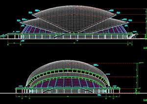 某半球体体育馆建筑设计方案图