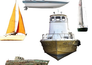 帆船、轮船、快艇ps素材