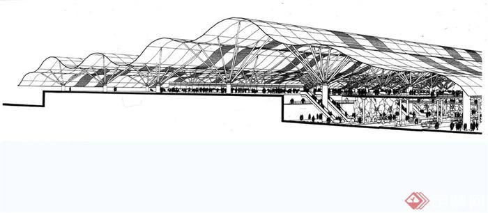 某现代国际机场第五候机楼设计jpg格式文本(1)