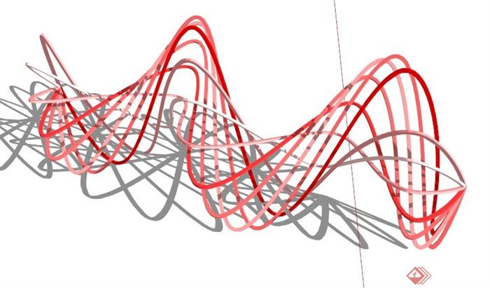 现代螺旋抽象小品su模型(3)