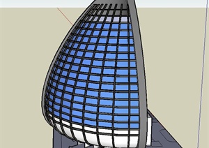 某高层独特造型办公楼件数设计SU(草图大师)模型
