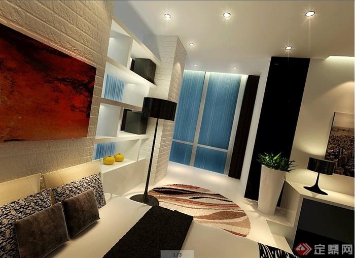 现代简约单身公寓室内设计方案(带效果图）(1)