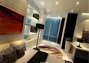 现代简约单身公寓室内设计方案(带效果图）