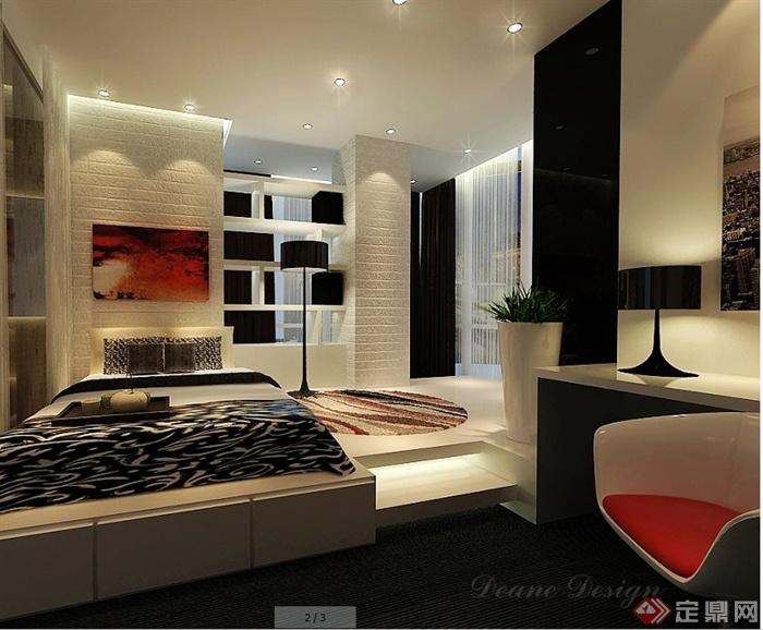 现代简约单身公寓室内设计方案(带效果图）(2)