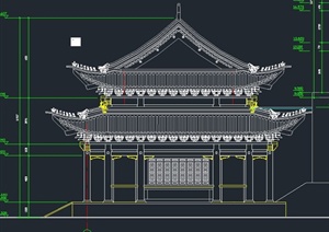 古典中式华藏寺大雄宝殿建筑设计CAD施工图