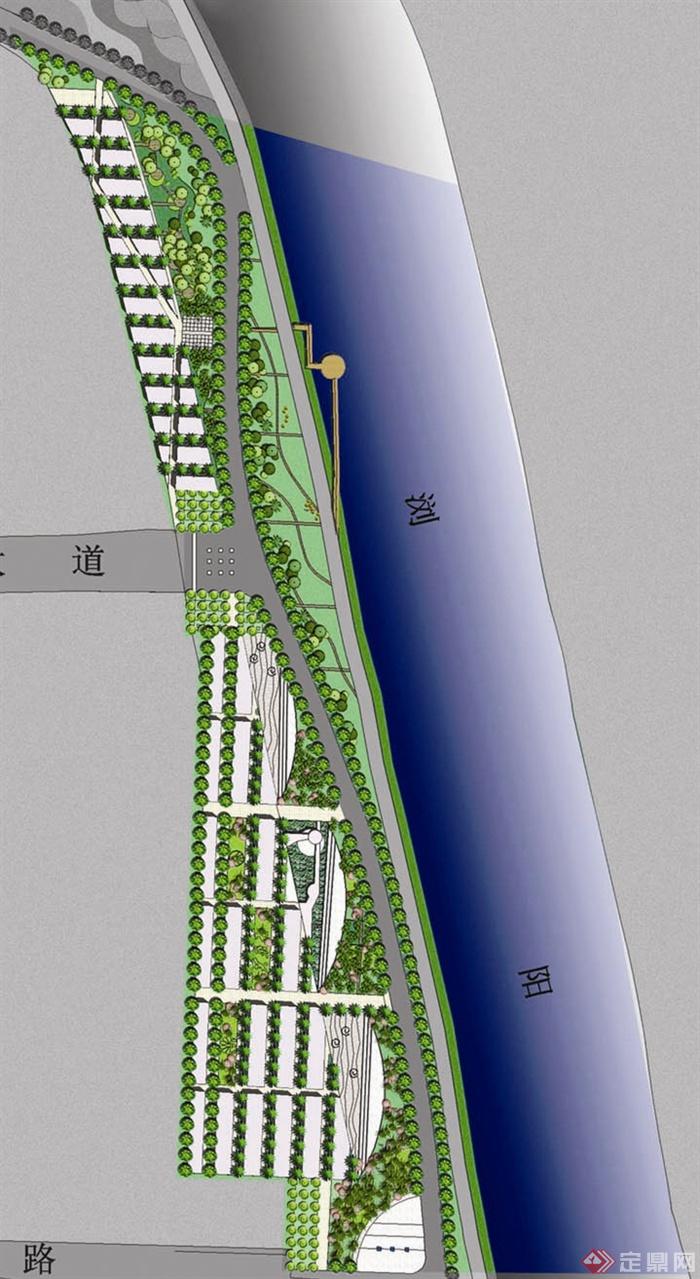 河流景观,河岸绿化,城市规划