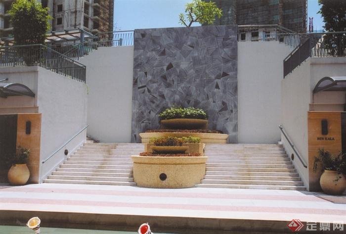 花钵,种植池,挡墙,台阶
