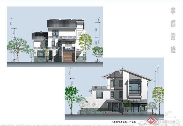 现代中式风格别墅小区建筑规划方案(4)