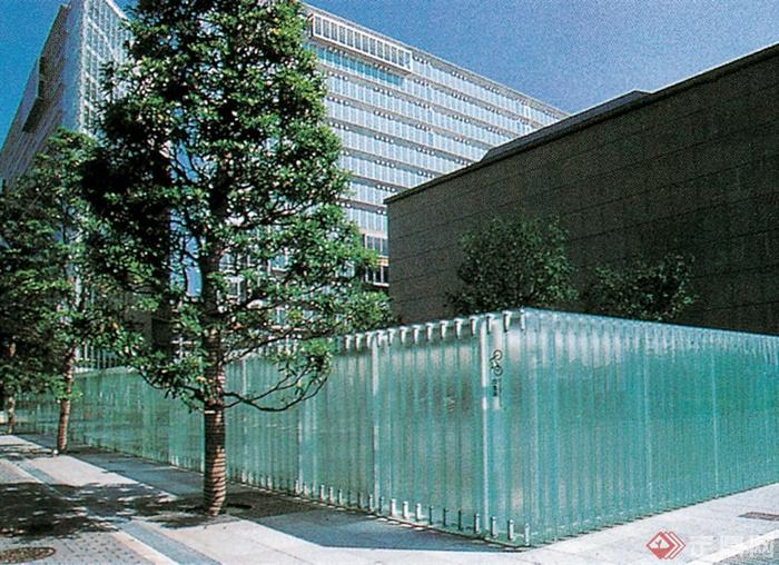 玻璃栏杆,景观树