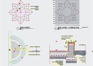 园林景观节点广场铺装设计CAD详图