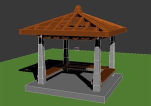 园林景观方亭设计3DMAX模型