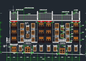 某古典中式三层住宅建筑设计CAD施工图