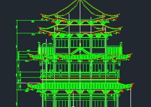 古典中式阁楼建筑设计CAD方案图