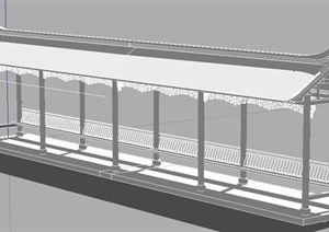 园林景观节点长廊架设计SU(草图大师)模型