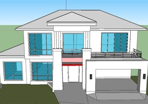 某两层菲律宾住宅建筑设计SU(草图大师)模型