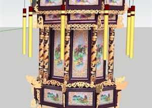 5款古典中式风格灯饰吊灯SU(草图大师)模型