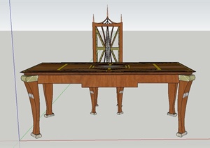 欧式木质办公桌椅设计SU(草图大师)模型