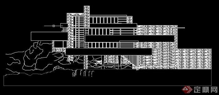 流水别墅建筑设计方案图DXF格式(1)