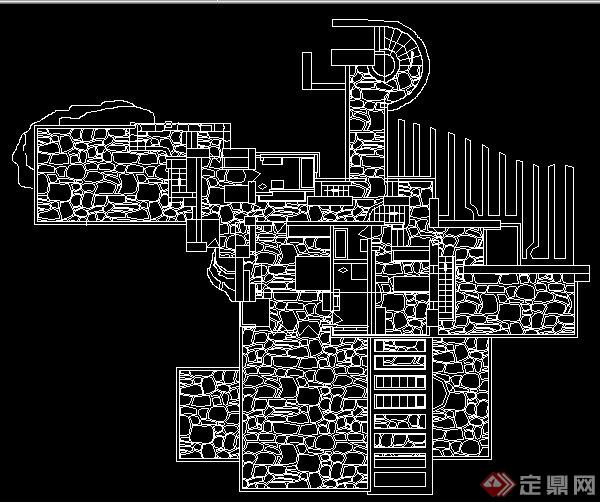 流水别墅建筑设计方案图DXF格式(3)